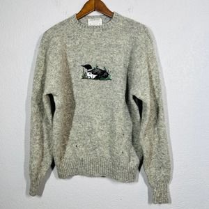 Vintage Lord Jeff Shetland Wool Sweater Long Sleeve Crewneck Duck - XL